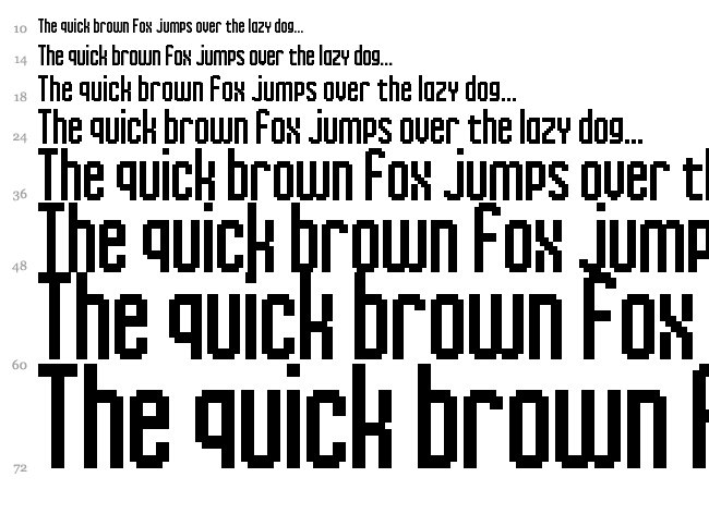 Inky Thin Pixels font waterfall